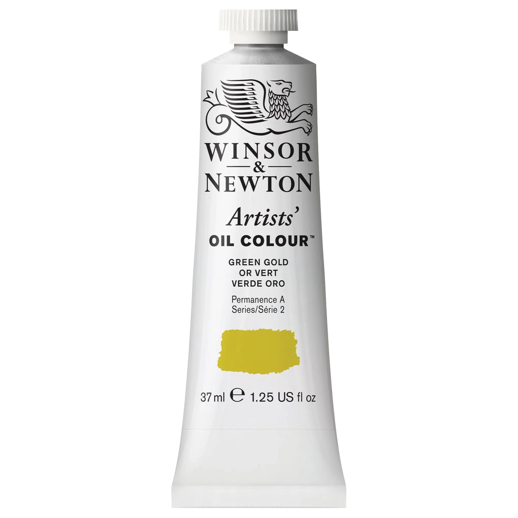 Winsor & Newton Artists' Oil Paint, 37ml Tube, Green Gold | Professional Quality Oil Color for Artists — Green Gold