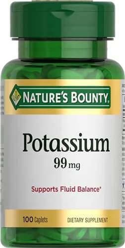 Nature's Bounty Potassium 99mg | Supports Fluid & Muscle Health, Vegetarian Caplets thumbnail 1