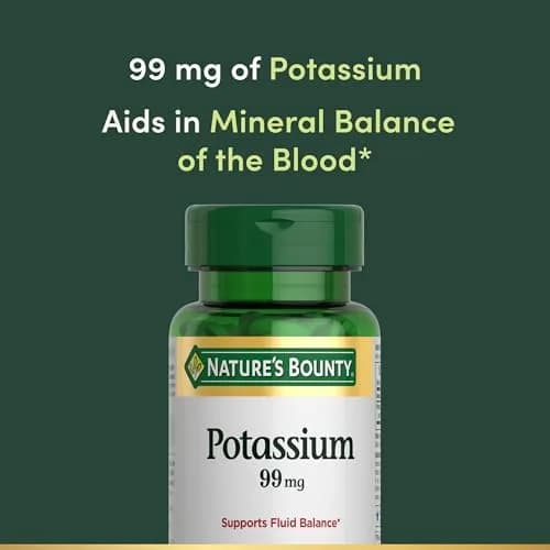 Nature's Bounty Potassium 99mg | Supports Fluid & Muscle Health, Vegetarian Caplets thumbnail 3