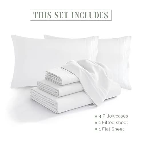 Elegant Comfort Luxury Soft 1500 King Bedding Set | Wrinkle & Fade Resistant, Deep Pocket, Microfiber thumbnail 4