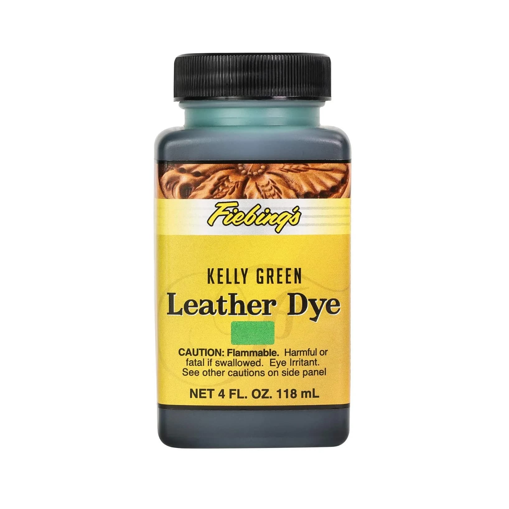Fiebing's Kelly Green Leather Dye 118ml (4 fl oz) - Alcohol-Based Penetrating Dye for Leather - main product image