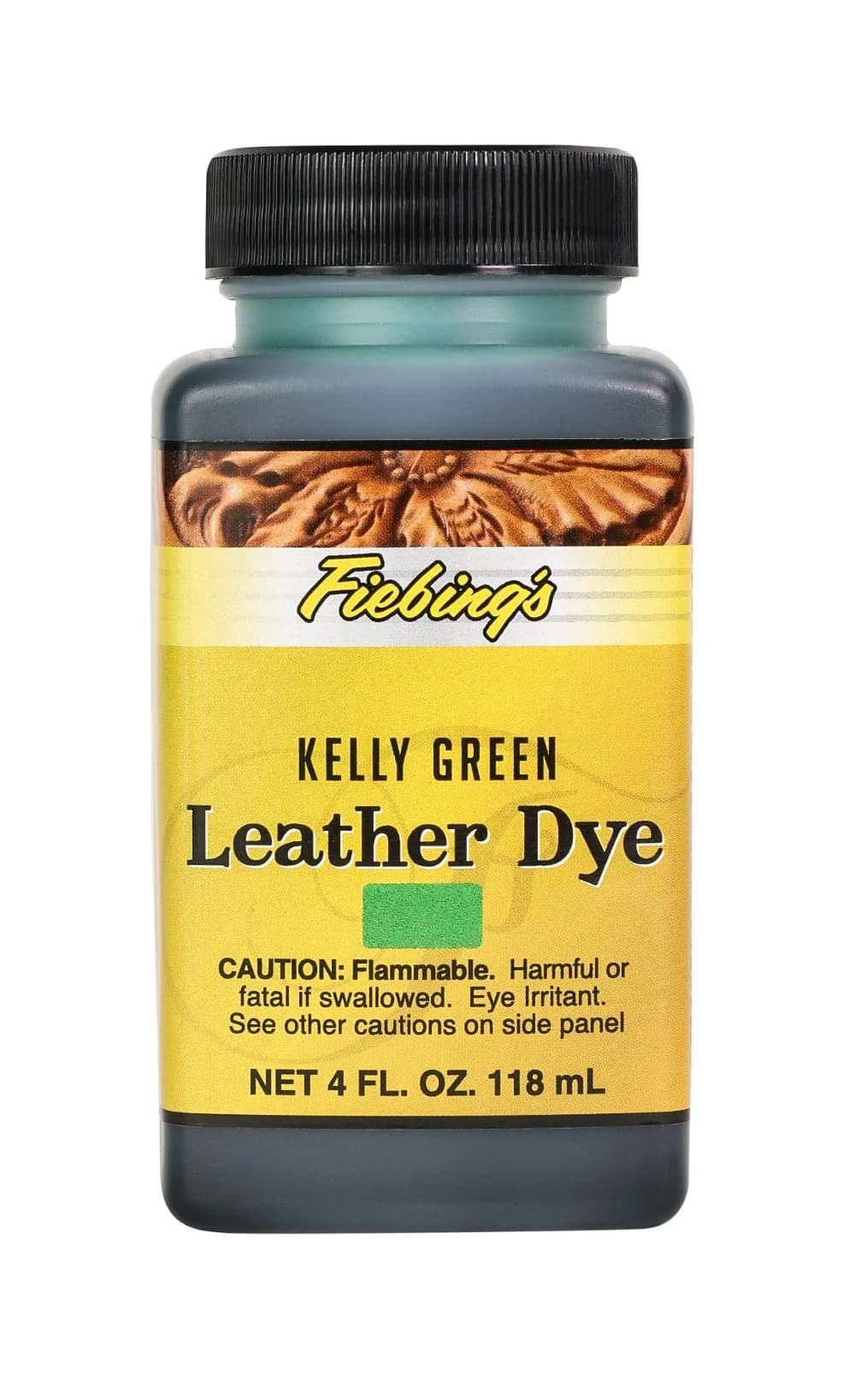 Fiebing's Kelly Green Leather Dye 118ml (4 fl oz) - Alcohol-Based Penetrating Dye for Leather - main product image