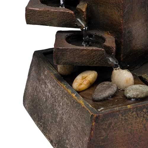 Alpine Corporation TT8000 Indoor/Outdoor Tiered Stone Fountain 11" | Tranquil Waterfall with Mini Plant Holder thumbnail 7