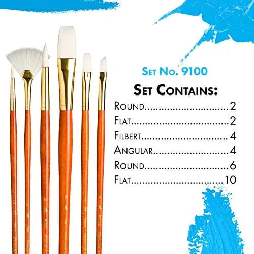 Princeton RealValue Brush Set, 6 Piece | Versatile Synthetic & Natural Bristles thumbnail 3