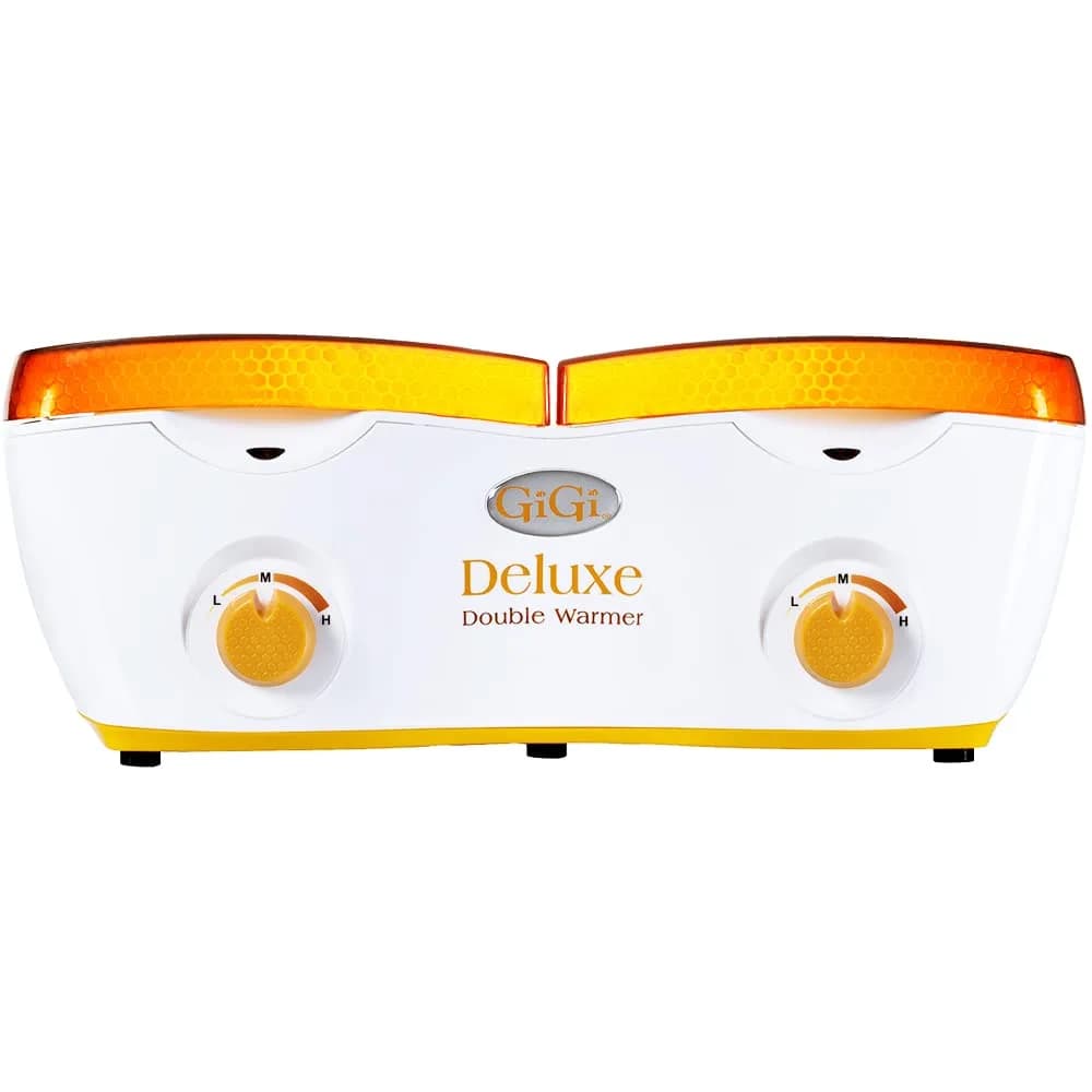 GiGi Deluxe Double Wax Warmer - Hair Removal Kit, Dual Pot, Adjustable Temp, 14 oz (2) Can | Salon & Home Use