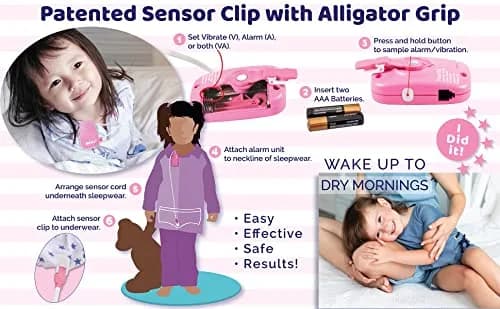 Wet-Stop 3 Bedwetting Enuresis Alarm with Loud Sound and Strong Vibration for Boys or Girls, Proven Solution for Bedwetters (Pink) | Clinically Proven Enuresis Solution thumbnail 5