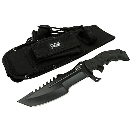 MTECH USA XTREME MX-8054 Tactical Fixed Blade Knife 11-Inch Black Stainless Steel Tanto Blade with Sawback thumbnail 3