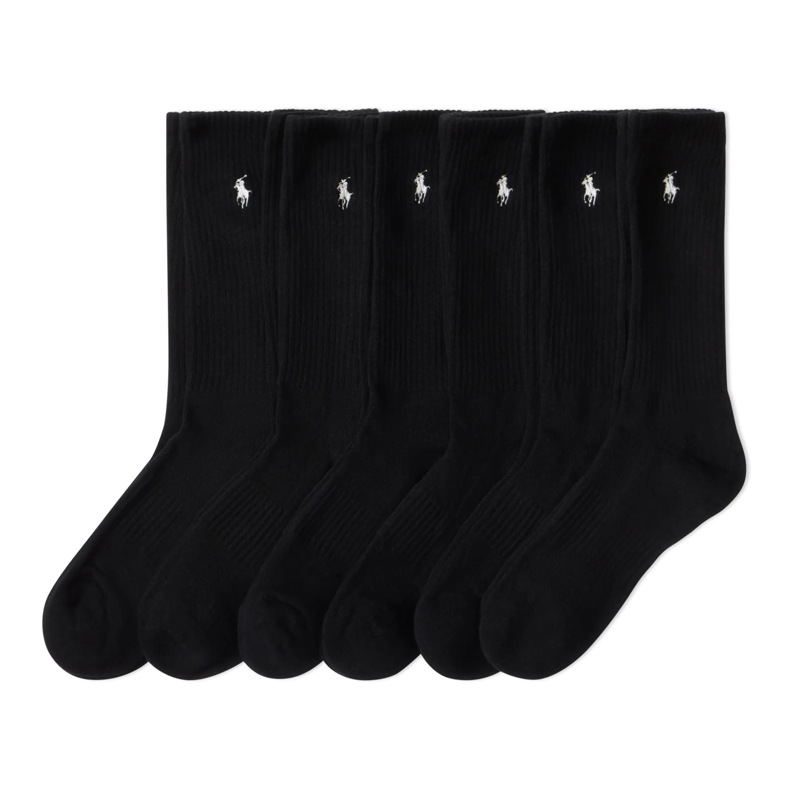 POLO RALPH LAUREN Men's Athletic Performance Cotton Crew Socks, 6 Pairs | Cushioned Support & Moisture-Wicking
