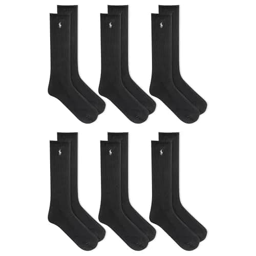 POLO RALPH LAUREN Men's Athletic Performance Cotton Crew Socks, 6 Pairs | Cushioned Support & Moisture-Wicking thumbnail 5