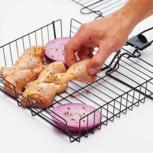 GrillPro 24876 Deluxe Non Stick Broiler Basket with Detachable Handle | Versatile Grilling Accessory thumbnail 4
