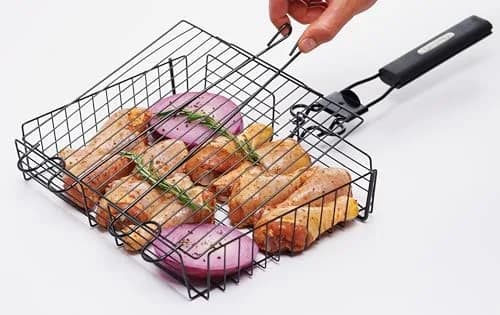 GrillPro 24876 Deluxe Non Stick Broiler Basket with Detachable Handle | Versatile Grilling Accessory thumbnail 5