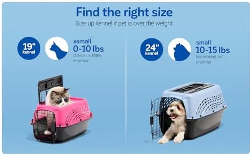 Petmate Dog Crate for Small Dogs & Cats 24in | Airline Approved, Easy to Clean, Durable Plastic thumbnail 3