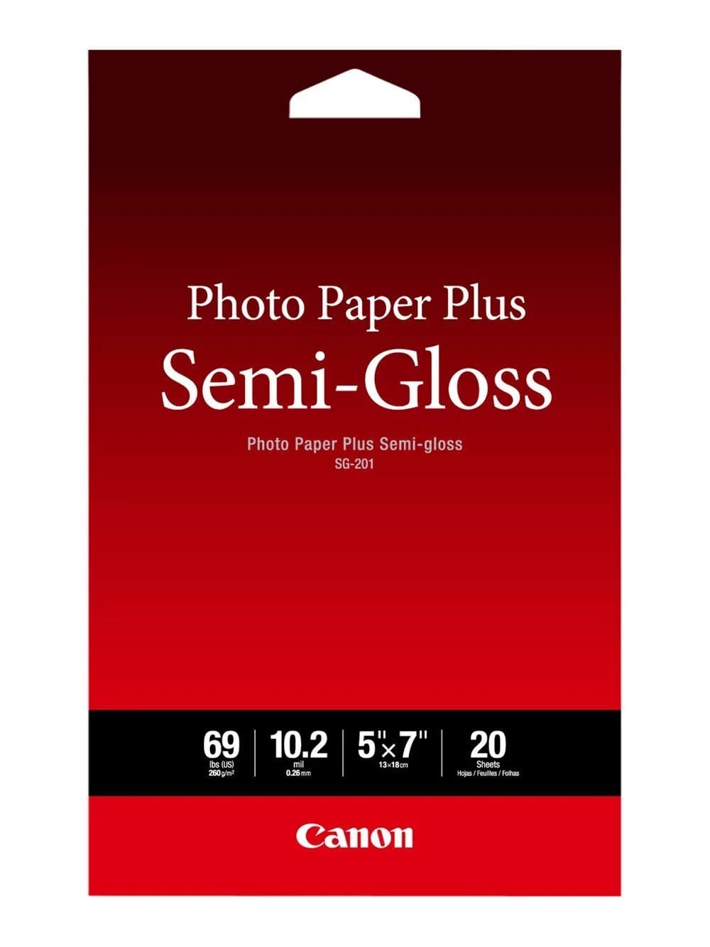 Canon Photo Paper Plus Semi-Gloss 5" x 7" | Gallery & Portrait Prints (20 Sheets) — White