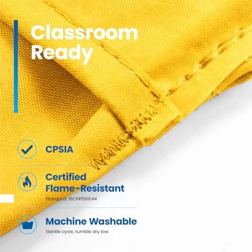 Seat Sack Student Chair Storage Pocket 15" Yellow | Classroom Organizer for Student Desks thumbnail 5