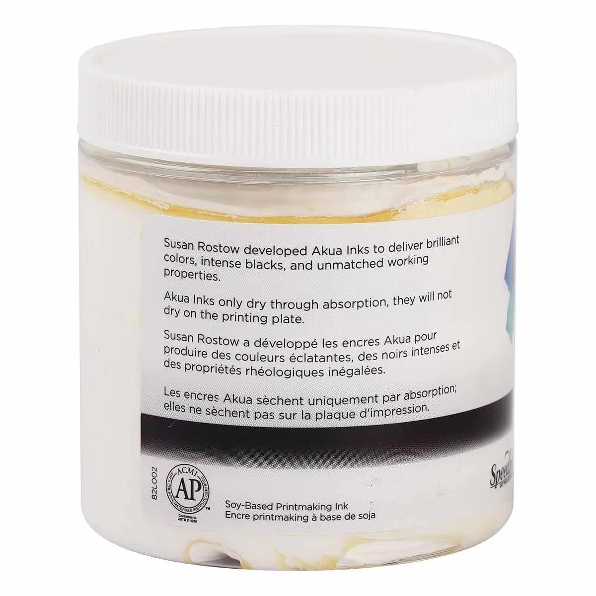 Akua Intaglio Water-Based Ink, 227ml (8 fl oz) Jar, Titanium White | Brilliant, Lightfast, Non-Toxic Printmaking Ink - view 3