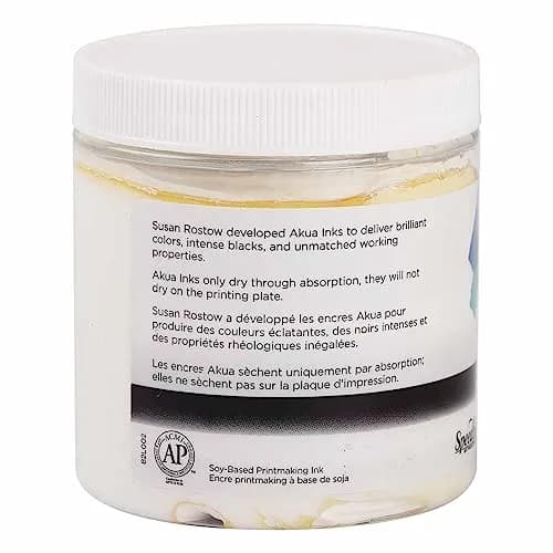 Akua Intaglio Water-Based Ink, 227ml (8 fl oz) Jar, Titanium White | Brilliant, Lightfast, Non-Toxic Printmaking Ink thumbnail 3