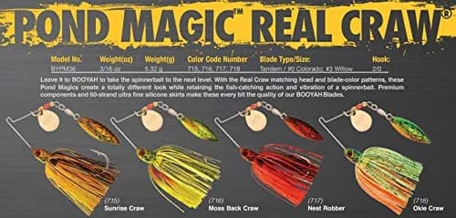 Booyah Pond Magic - Sunrise Craw - 3/16 oz - #0 Colorado/#3 Willow | Fish with Real Craw Action thumbnail 3