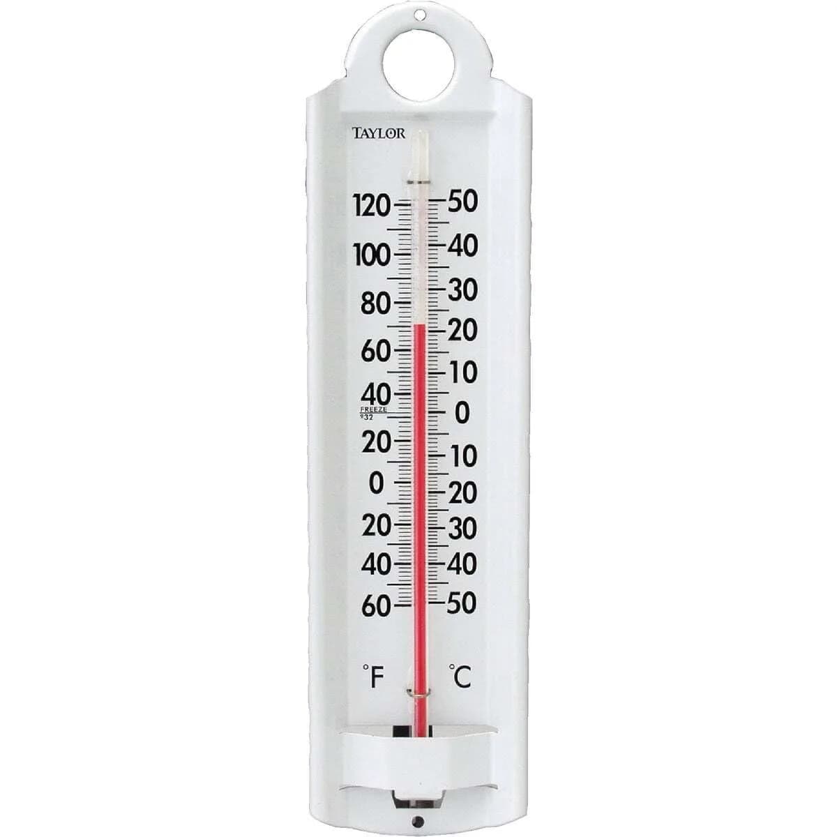 Taylor White 1 Pack Aluminum Thermometer -60F to 120F (-50C to 50C) | Indoor/Outdoor Weather Resistant - view 2
