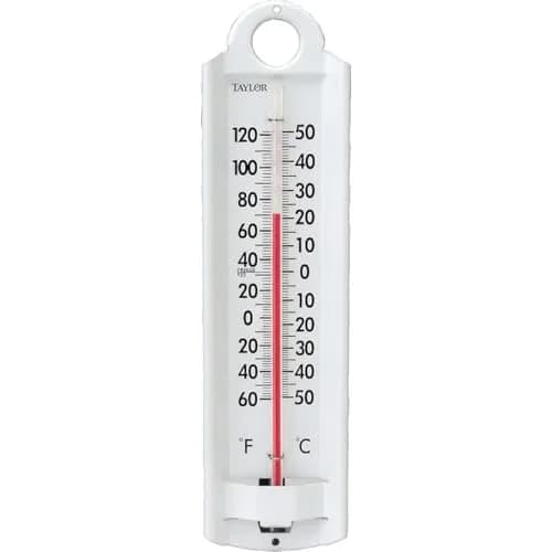 Taylor White 1 Pack Aluminum Thermometer -60F to 120F (-50C to 50C) | Indoor/Outdoor Weather Resistant thumbnail 2