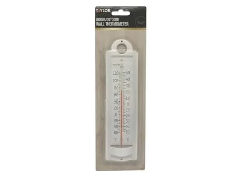 Taylor White 1 Pack Aluminum Thermometer -60F to 120F (-50C to 50C) | Indoor/Outdoor Weather Resistant thumbnail 1