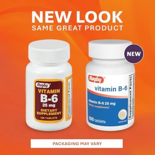Rugby Vitamin B-6 Tablets - 25mg of Vitamin B6 | Dietary Supplement for Adults thumbnail 7