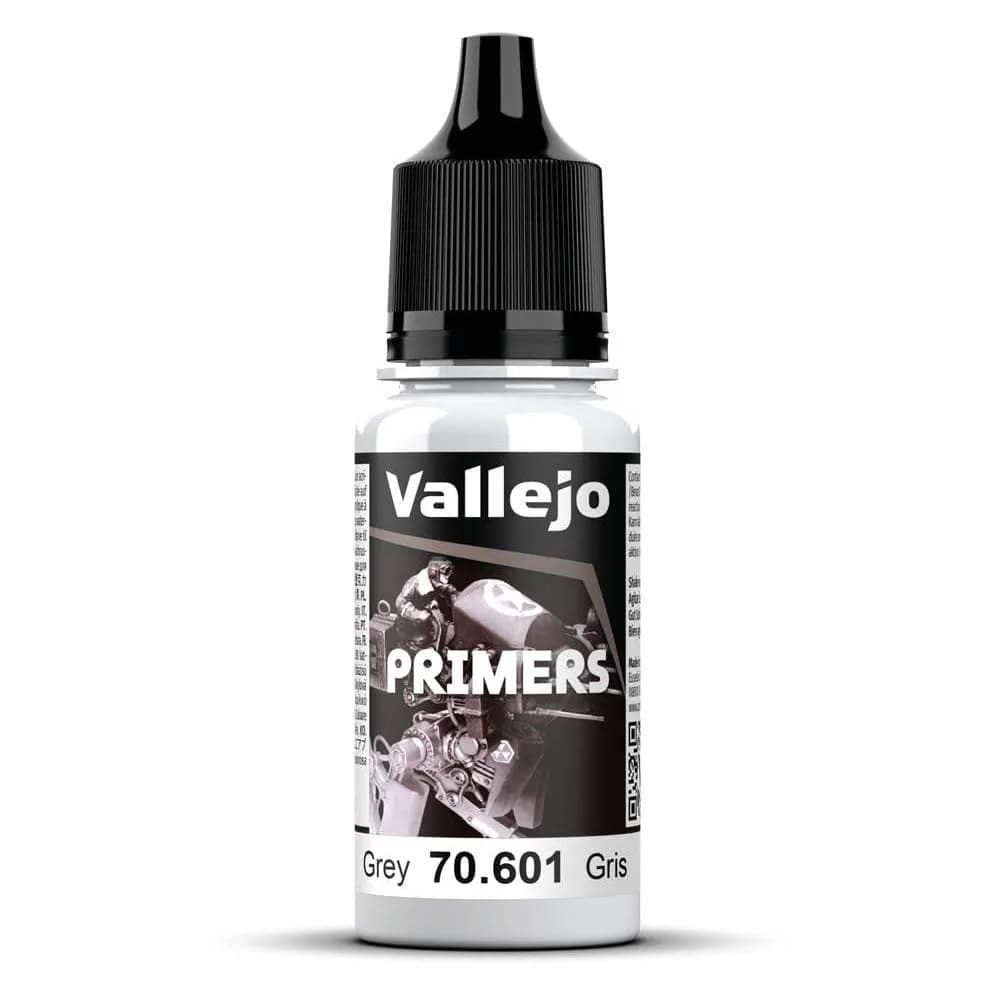 Vallejo Grey Acrylic Surface Primer 18ml (0.6 fl oz) | Matte Finish & Fast Drying for Models - main product image