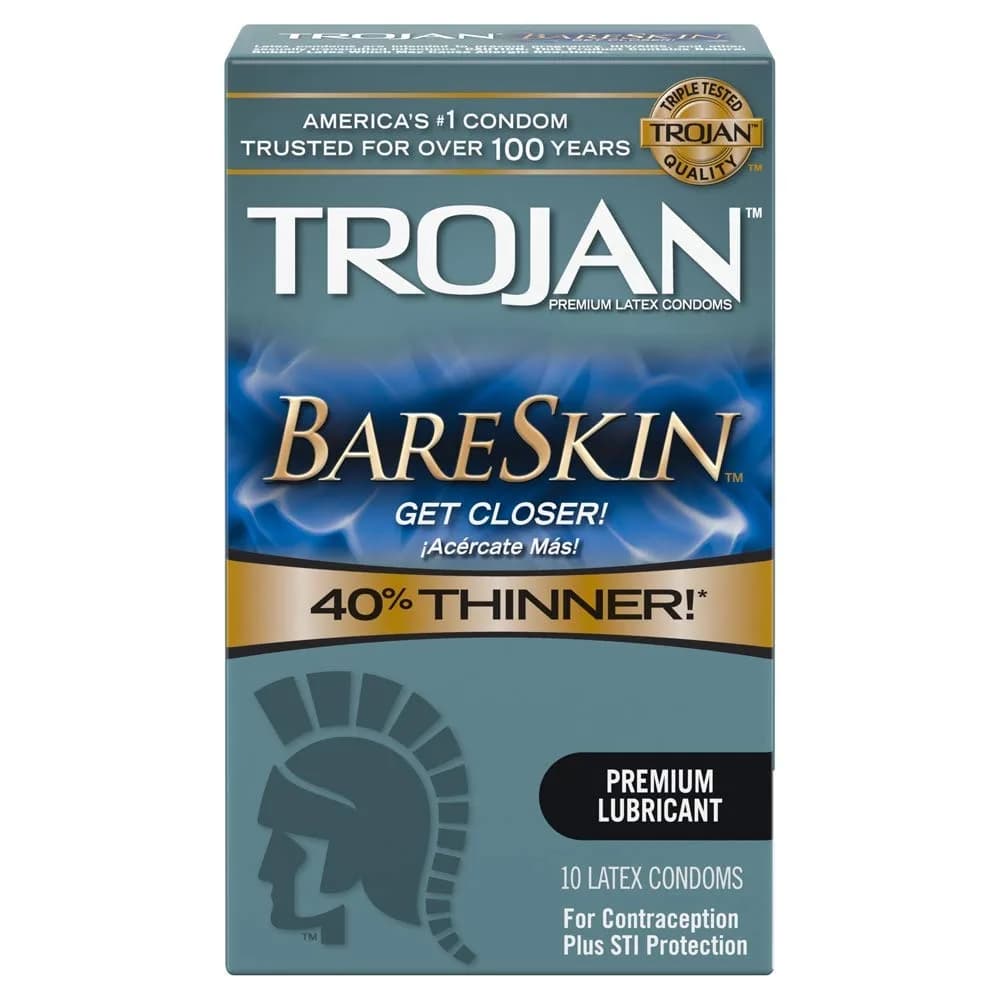 Trojan BareSkin Premium Latex Condoms 30 Count (1.3 oz) | Our Thinnest Condom Ever for Maximum Sensitivity - main product image