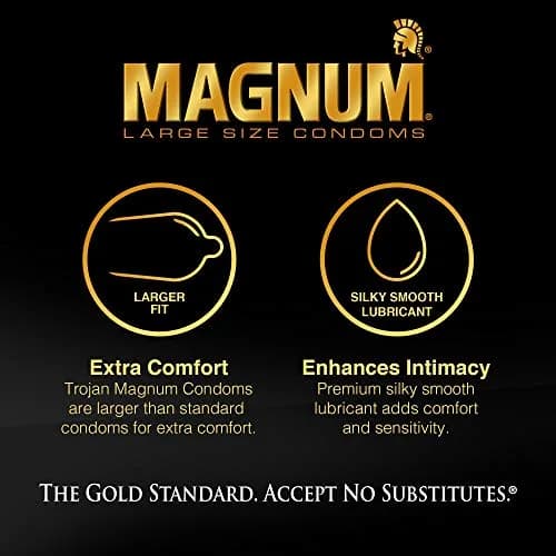 Trojan Magnum Thin Large Size Condoms 12 Count | Natural Feel & Secure Fit with UltraSmooth Lubricant thumbnail 3