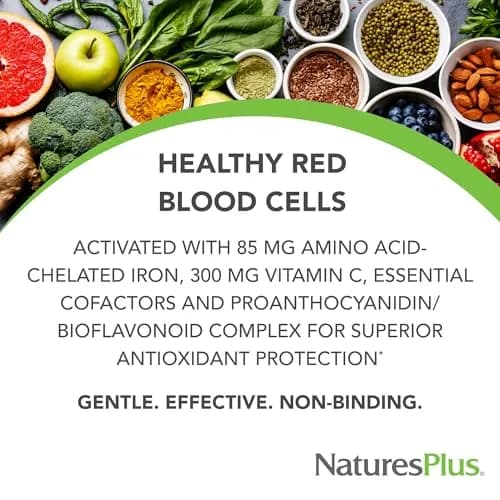 NaturesPlus Hema-Plex Iron 3 Pack | 85 mg Chelated Iron + Vitamins for Healthy Blood thumbnail 2