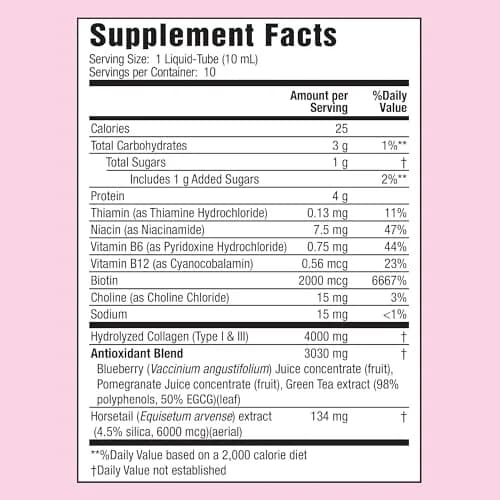 Applied Nutrition Liquid Collagen Skin Revitalization Beauty Drink | Supports Skin Elasticity & Moisture | Tropical Strawberry & Kiwi Flavor thumbnail 2