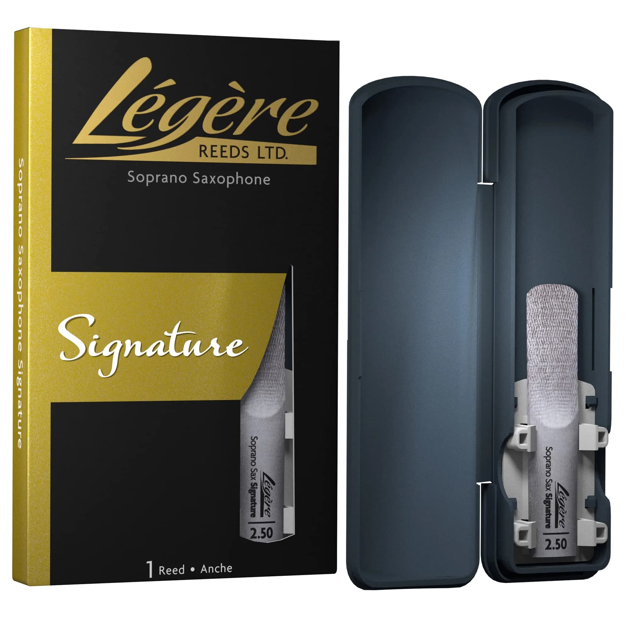 Legere Signature Synthetic Soprano Saxophone Reed 2.50 | Premium Durability, Ready to Play — Strength 2.50