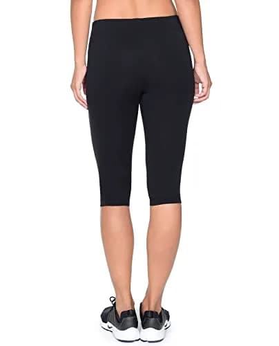 Danskin Essential Capri Athletic Leggings Black Small US | Supportive, Moisture Wicking, 16" Inseam thumbnail 3