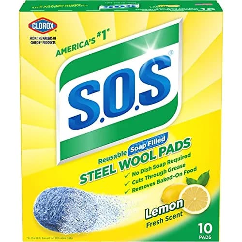 S.O.S Steel Wool Soap Pads Lemon Fresh 60 Count | Tough on Grease, Gentle on Hands thumbnail 1