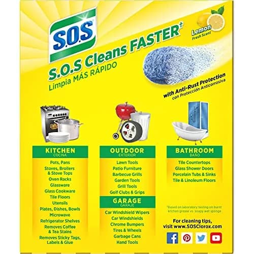 S.O.S Steel Wool Soap Pads Lemon Fresh 60 Count | Tough on Grease, Gentle on Hands thumbnail 3