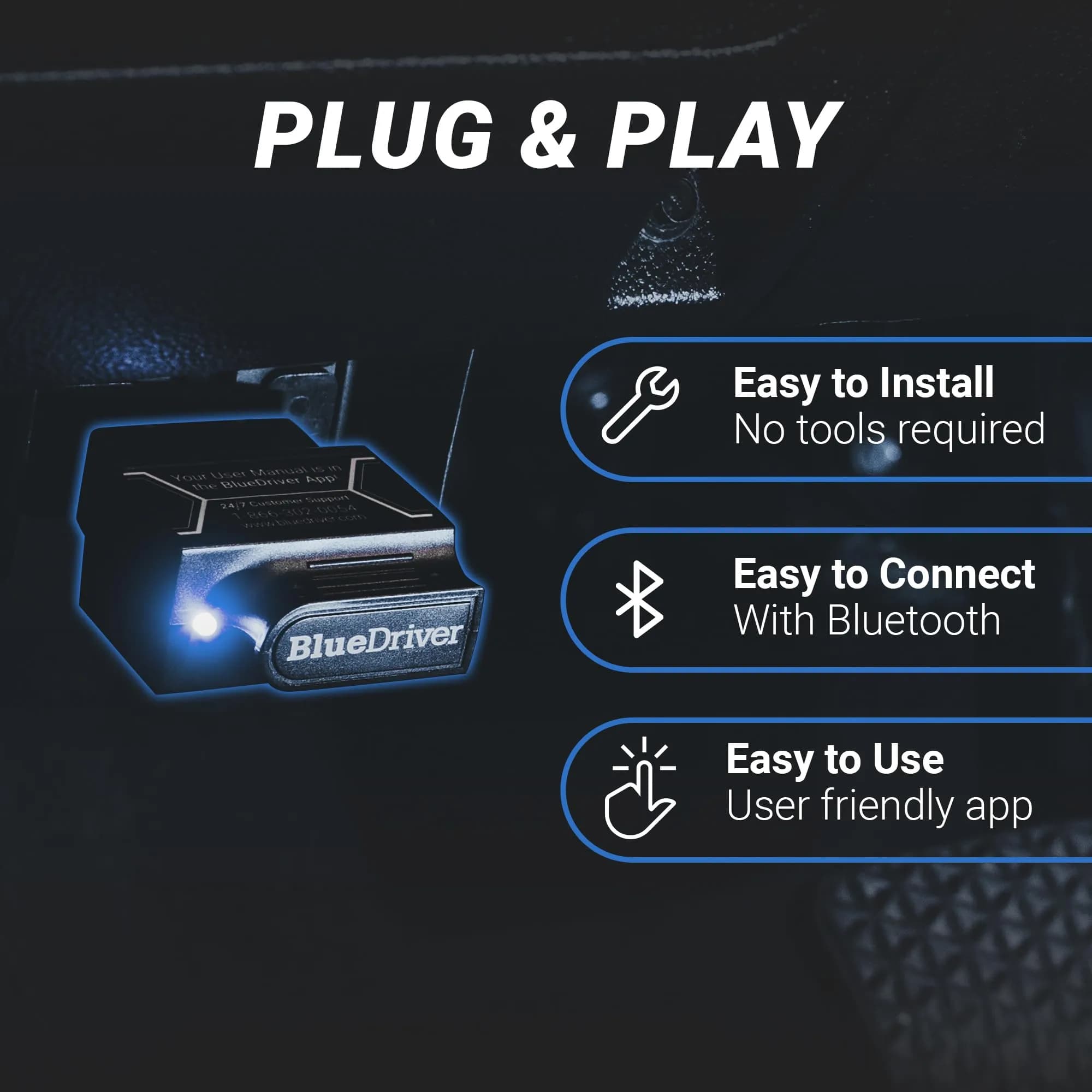 BlueDriver Bluetooth Pro OBDII Scan Tool for iPhone & Android | Diagnose Check Engine, ABS, SRS, Airbag & 7000+ Issues on Vehicles 1996+ - view 5