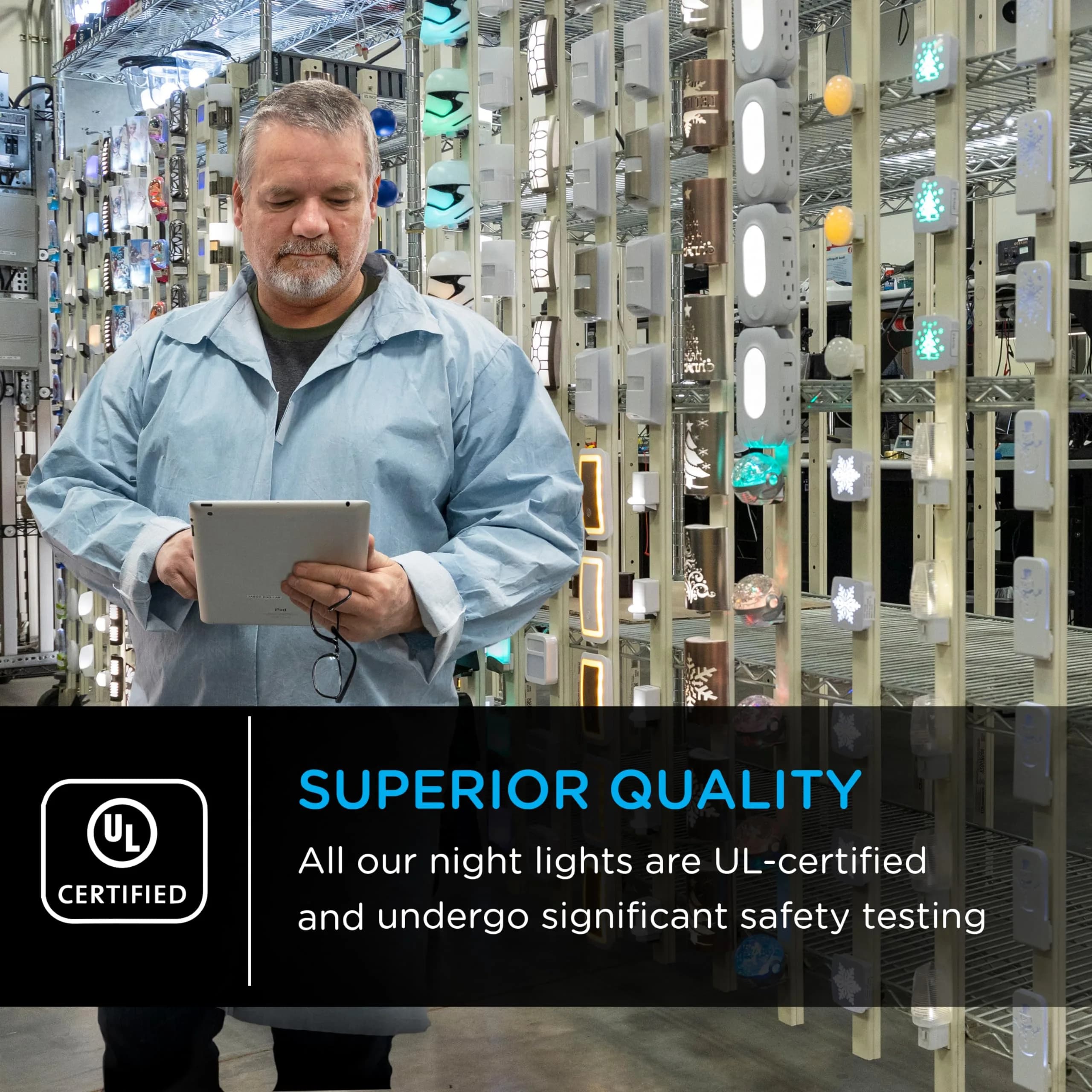 Lights By Night Plug-in LED Night Light with Sensor | Warm White Cone (1 Pack) - view 6