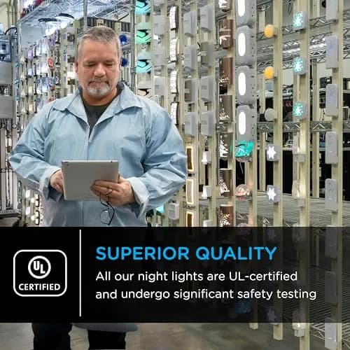 Lights By Night Plug-in LED Night Light with Sensor | Warm White Cone (1 Pack) thumbnail 6