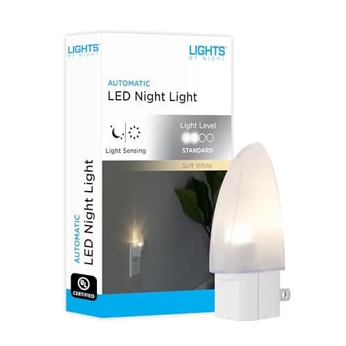 Lights By Night Plug-in LED Night Light with Sensor | Warm White Cone (1 Pack) thumbnail 1