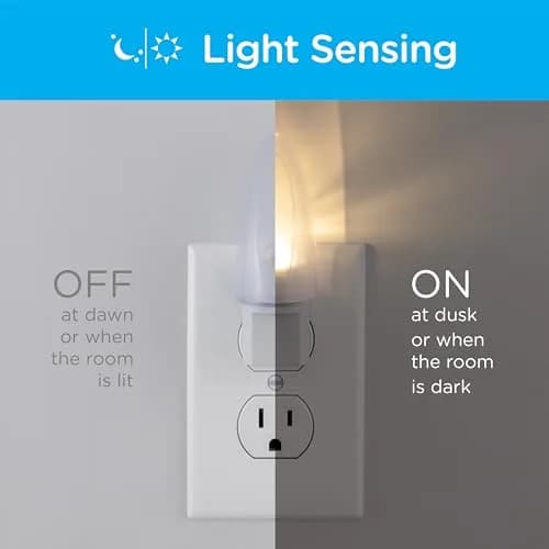 Lights By Night Plug-in LED Night Light with Sensor | Warm White Cone (1 Pack) thumbnail 2