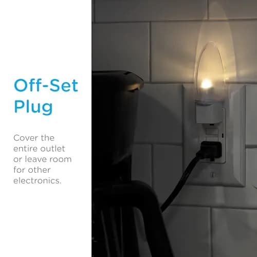 Lights By Night Plug-in LED Night Light with Sensor | Warm White Cone (1 Pack) thumbnail 3