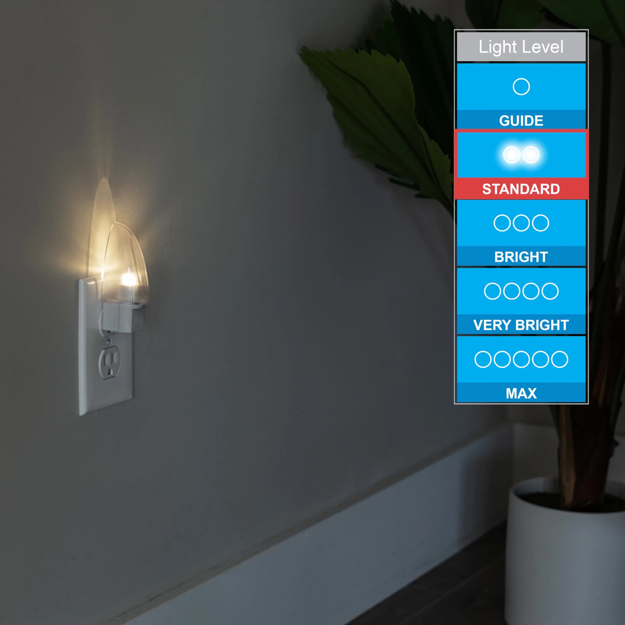 Lights By Night Plug-in LED Night Light with Sensor | Warm White Cone (1 Pack) - view 4