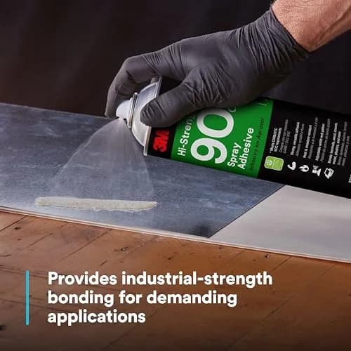 3M Hi-Strength 90 CA Spray Adhesive 566 g (19 oz) | Low VOC, Fast Drying, Bonds Laminate, Wood, Concrete, Metal, Plastic thumbnail 3