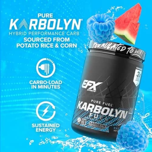EFX Sports Karbolyn Fuel | Fast-Absorbing Carbohydrate Powder | Carb Load, Sustained Energy, Quick Recovery | Stimulant Free | 18 Servings (Blue Razz Watermelon) thumbnail 4