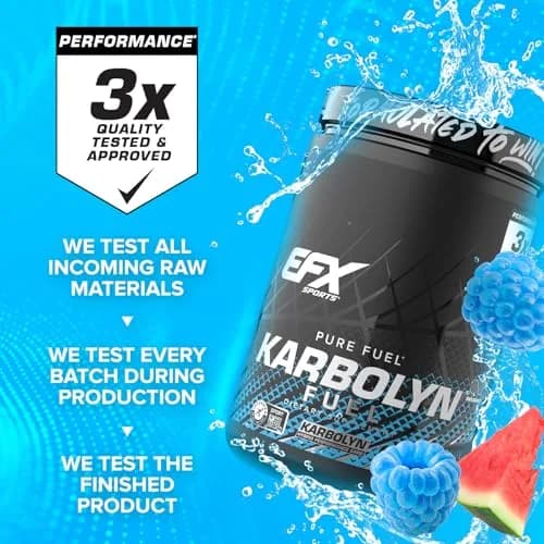 EFX Sports Karbolyn Fuel | Fast-Absorbing Carbohydrate Powder | Carb Load, Sustained Energy, Quick Recovery | Stimulant Free | 18 Servings (Blue Razz Watermelon) thumbnail 5