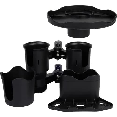 ROBOCUP Patented Clamp On Boat Cup Holder | Multifunction Dual Drink Caddy for Fishing, Boating & More thumbnail 6