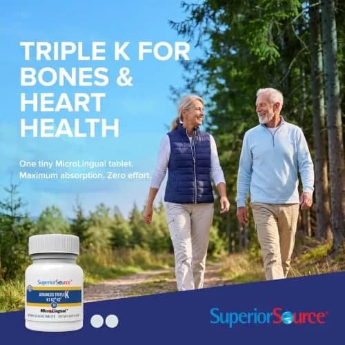 Superior Source Advanced Triple K, Vitamins K1 & K2 (MK-4), K2 (MK-7), 30Ct | Supports Bone & Heart Health thumbnail 2