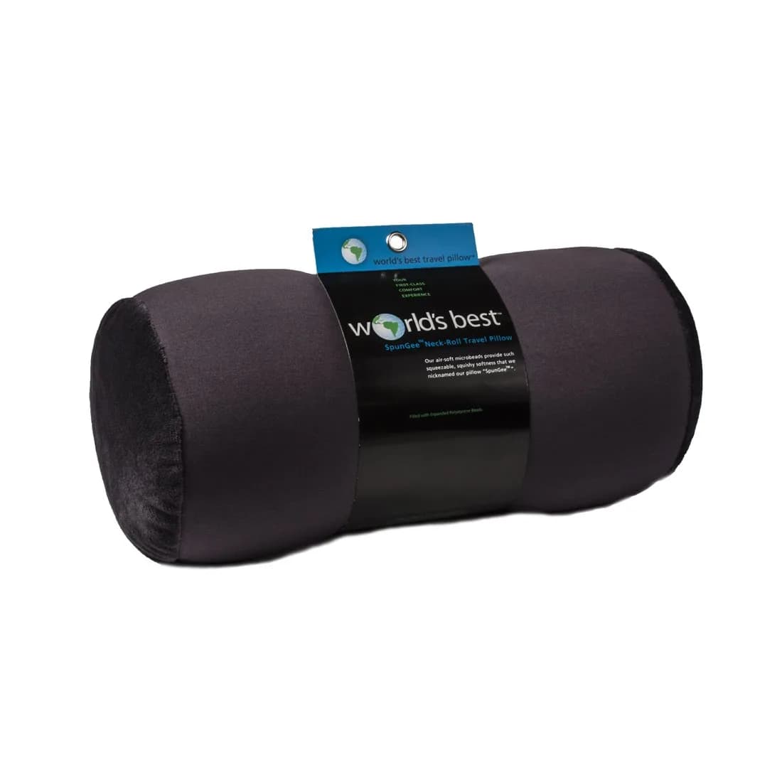 Wolf Essentials Microbead Bolster Tube Travel Pillow - Compact Neck Roll Pillow for Airplane, Car, or Home - Soft Lumbar Support Pillow - Charcoal | Microbead Support for Travel & Home