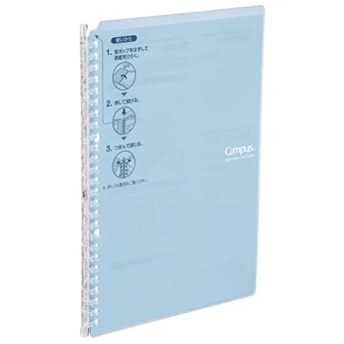 Kokuyo Smart Ring Binder, B5 Light Blue Binder Notebook, 25 Sheets Capacity | Japanese Stationery Imported for India thumbnail 1