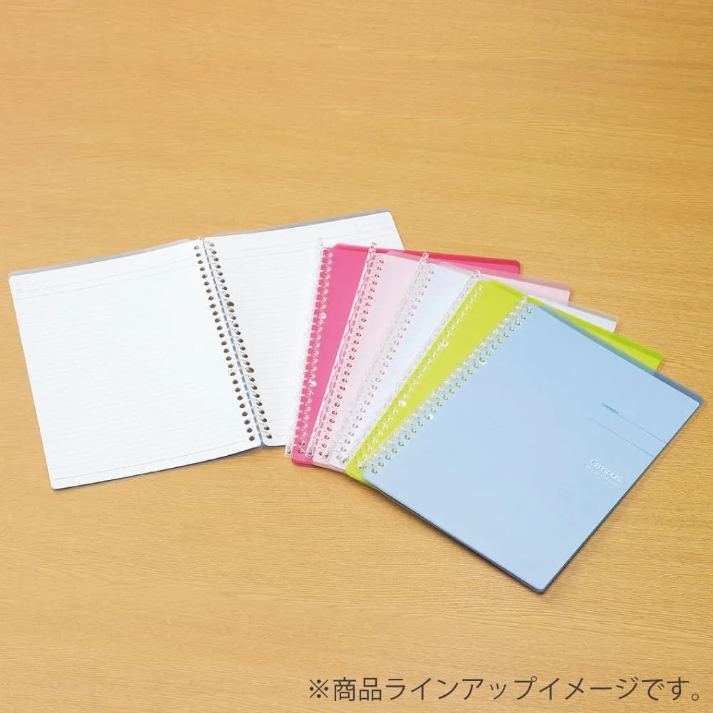 Kokuyo Campus Smart Ring Binder B5 Yellow Green 19.3cm (7.6in) x 26.9cm (10.6in) | Refillable Notebook with 26 Holes & 10 Papers - view 7