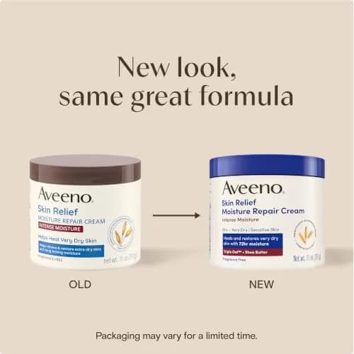 Aveeno Skin Relief Intense Moisture Repair Body Cream 325ml (11 Oz) | Fragrance-Free Triple Oat & Shea Butter for Very Dry Skin thumbnail 2